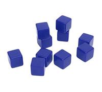 BTOSEP Set di dadi vuoti scrivibili da 16 mm per insegnamento di matematica, educazione e giochi, dadi in plastica portatili per accessori scolastici (blu)