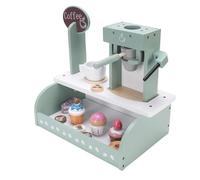 BTOSEP Set di giocattoli per macchina da caffè, gioco di ruolo in legno, simulazione macchina da caffè giocattolo per bambini, esperienza di gioco immaginaria