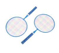 BTOSEP Set di racchette da badminton per bambini, impugnatura comoda, rete ad alta elasticità, maggiore stabilità, per giocare all'aperto dei bambini (blu)