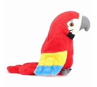 BTOSEP Simpatico peluche a forma di pappagallo per imparare e parlare, giocattolo interattivo per l'educazione precoce, 30,5 cm, colori vivaci (rosso)