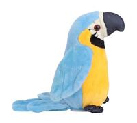 BTOSEP Simpatico peluche a forma di pappagallo per imparare e parlare, giocattolo interattivo per l'educazione precoce, 30,5 cm, colori vivaci (blu)