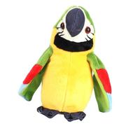 BTOSEP Simpatico peluche a forma di pappagallo per imparare e parlare, giocattolo interattivo per l'educazione precoce, 30,5 cm, colori vivaci (verde)