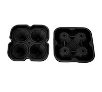 BTOSEP Stampi per Cubetti di Ghiaccio, Vassoi in Silicone a 4 Fori (Nera) | Materiale flessibile e durevole, ecologico, adatto a vari usi, perfetto per l\'estate calda
