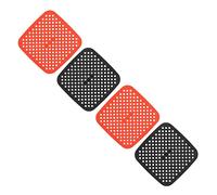 BTOSEP Tappetini riutilizzabili per friggitrice ad aria, antiaderenti, in silicone, facili da pulire, per cucina, 4 pezzi, rosso e nero (21 cm)
