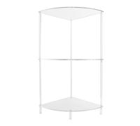 BTOSEP Tavolo angolare a 3 ripiani in acrilico, robusto, minimalista, stile moderno, per camera da letto, bagno, soggiorno