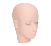 BTOSEP Testa di manichino per ciglia a 3 strati, in morbido silicone realistico, per principianti, per esercitarsi e visualizzare le extension delle ciglia, 24,4 x 15,5 x 12 cm