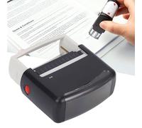 BTOSEP Timbro autoinchiostrante con simbolo di lettere e numeri, ricaricabile, per ufficio, scuola, casa, 58 x 22 mm, nero