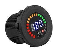 BTOSEP Voltmetro con display digitale a LED, misuratore di tensione impermeabile per moto, auto, 12 V, voltmetro portatile con allarme lampeggiante per una maggiore sicurezza in qualsiasi condizione