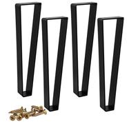 Btowin Gambe trapezoidali per mobili in metallo, 30 cm, 4 pezzi, in acciaio massiccio, stile moderno, gambe per tavolo da divano, resistenti, per progetti fai da te, tavolino, TV, divano, armadio,