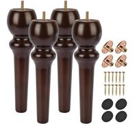 Btowin VCF Piedini per mobili in legno, 26 cm, set da 4 pezzi, in legno massello grande, con bulloni M8 preforati e piastre di montaggio per armadio, divano, ottomano
