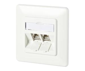 BTR, 130B11D21002-E, Presa di rete da incasso modulo C6A, 2 porte, 180°M, colore: Bianco
