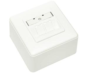 BTR, 130B12D20002-E, Presa di rete da parete modulo C6A, 2 porte, 270°M, colore: Bianco