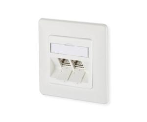 BTR, 130B12D21002-E, Presa di rete da incasso modulo C6A, 2 porte, 270°M, colore: Bianco