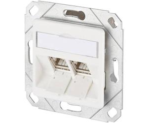 BTR, 130B12D21102-E, Presa dati C6A, modulo a 2 ingressi 270°M UPk da incasso, colore: Bianco