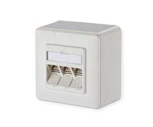BTR, 130B12D30002-E, Presa di rete da parete modulo C6A, 3 porte, 270°M, colore: Bianco