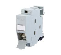 Metz Connect Presa di rete 130B127003-E CAT 6A 270° IP20 Montaggio su guida DIN Grigio RAL 7035