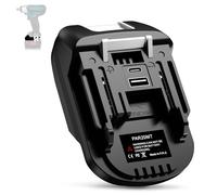 BTRUI Adattatore PAR18MT per strumento batteria Parkside a Makita, per batteria Parkside da 20 V convertire in per strumento Makita da 18 V (con USB e tipo C)