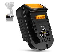 BTRUI Aggiornamento MT20DL Adattatore per Dewalt 20V Cordless Tools, per Makit 18V Batteria Utilizzato per DeWalt 20V 60V MAX Strumento (con USB e Type-C)