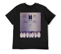 BTS Athletic Muscle Fit Tee Cotone Stretch Manica Corta Allenamento Shirt per Allenamento, Nero , L