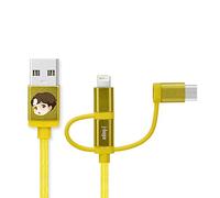 BTS Character Cables TinyTAN 3 in1 Cable_J-Hope (USB-A a USB-C, cavo certificato Micro USB, MFI) compatibile con Android, Galaxy Series, iPhone Series