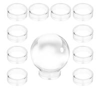 BTSKY 12 supporti rotondi trasparenti da 45 mm per sfera da baseball, biglie, espositore per sfere di cristallo trasparente
