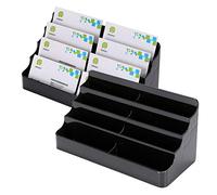 BTSKY 2 pezzi nero acrilico porta biglietti da visita - 8 Pocket Desktop Biglietto da visita Stand controsoffitto acrilico indice Card Organizer per scrivania Tidy Office Accessories