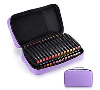BTSKY Art Marker - Custodia per il trasporto di rossetti, 60 scomparti in tela con cerniera, per pennarelli Copic Prismacolor Touch Spectrum Noir Paint Sharpie, solo portafoglio vuoto (viola)