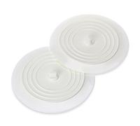 BTSKY Confezione da 2 tappi universali in gomma siliconica da 15,2 cm, tappo di scarico per cucina, bagno, lavandino, vasca da bagno, tappo di scarico in gomma siliconica, colore bianco
