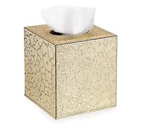 BTSKY Cubo porta carta velina in pelle PU per uso domestico e ufficio (oro)