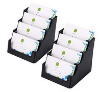 BTSKY, porta biglietti da visita in acrilico,confezione da 2 pezzi 4 Pocket Black