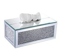 BTSKY Scatola di tessuto di vetro scintillante con diamanti schiacciati di cristallo per la decorazione domestica, supporto del tovagliolo della tavola