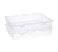 BTSKY Scatola portaoggetti in plastica trasparente con coperchio a patta, organizer multiuso per artigianato e scatola portaoggetti per forniture artistiche, scatola da cucito in plastica per perline,