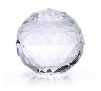 BTSKY Sfera di cristallo da 80 mm - Sfera sfaccettata con prismi di cristallo e acchiappasole per feng shui, matrimonio, decorazione per feste