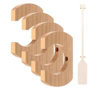 Btstil Gancio da parete per paddle kayak, 4 pezzi, in legno, da appendere, decorazione da parete a remo, accessori per kayak, sup, canoa, drago, barca