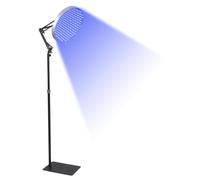 Btstil Solarium per casa, lampada abbronzante da 50 W, con 250 LED da 460 NM, per viso e corpo, solarium con supporto regolabile e pieghevole (argento, #0812)