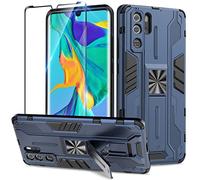 Btstring Cover per Huawei P30 Pro con Pellicola Protettiva, Militare Custodia con Stand Supporto Bumper Antiurto Case, TPU+PC Dual Layer Custodia- Blu