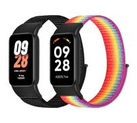 BTTNG Cinturino compatibile con Xiaomi Band 8 Active/Redmi Smart Band 2 Donne Uomini, 2 Pack di Bracciali Regolabile Singolo Fiocco Braccialetto in Nylon Traspirante per Mi Band 8 Active/Redmi Smart