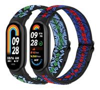 BTTNG Cinturino elastico in nylon compatibile solo con Xiaomi Smart Band 10/9/8, Braccialetti elastici regolabili Sport di ricambio per Xiaomi Mi Band 8/Mi Band 9/Mi Band 10 Uomo Donna (2 pezzi)