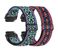 BTTNG Cinturino elastico per orologio Garmin Fenix 8 43 mm/epix Pro 42 mm, Fenix 7S/6S/5S/Instinct 2S/D2 Delta S, QuickFit 20 mm, cinturino sportivo in nylon per donne e uomini (2 pezzi)