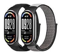 BTTNG Cinturino in nylon compatibile solo per Xiaomi Smart Band 8 Donne Uomini, 2 Pack Traspirante Nylon Braccialetto Sport Singolo Loop Bande di ricambio per Xiaomi Mi Band 8