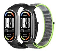 BTTNG Cinturino in nylon compatibile solo per Xiaomi Smart Band 8 Donne Uomini, 2 Pack Traspirante Nylon Braccialetto Sport Singolo Loop Bande di ricambio per Xiaomi Mi Band 8