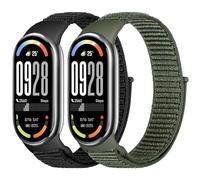 BTTNG Cinturino in nylon compatibile solo per Xiaomi Smart Band 8 Donne Uomini, 2 Pack Traspirante Nylon Braccialetto Sport Singolo Loop Bande di ricambio per Xiaomi Mi Band 8