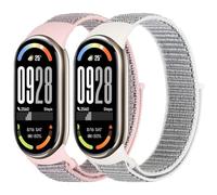 BTTNG Cinturino in nylon compatibile solo per Xiaomi Smart Band 8 Donne Uomini, 2 Pack Traspirante Nylon Braccialetto Sport Singolo Loop Bande di ricambio per Xiaomi Mi Band 8