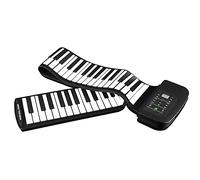 Btuty - Pianoforte portatile 88 tasti, tastiera flessibile arrotolabile in silicone pieghevole a mano con batteria e pedale di sostegno