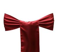 BTWYU Fasce per sedie, Fasce per sedie 25 Pezzi 17x275 cm Decorazioni for navate di Compleanno for Matrimoni e Compleanni(Wine Red)