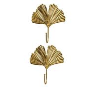 BTWYU Ganci da parete 2 ganci decorativi da parete a forma di foglia di ginkgo, vintage