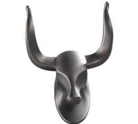 BTWYU Ganci da parete 5 ganci da parete rustici a forma di animale, ganci for chiavi rustici a forma di toro