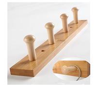 BTWYU Ganci da parete Appendiabiti in legno da parete, for appendere zaini, cappotti, asciugamani e cappelli.(Light brown,8hooks)