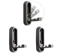BTWYU Ganci da parete Appendiabiti pieghevole da parete in lega di zinco, 3 pezzi, ganci retrattili con viti(Gray,Round)