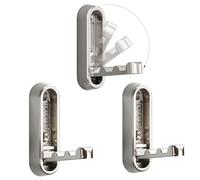 BTWYU Ganci da parete Appendiabiti pieghevole da parete in lega di zinco, 3 pezzi, ganci retrattili con viti(Metallic,Round)